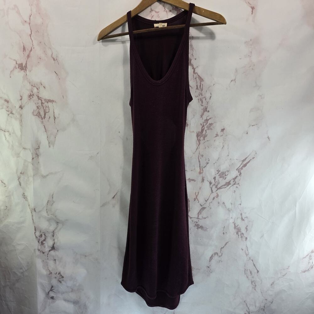 Aritzia Dress Womens XS Red Maroon Tank Cut Out Back Wilfred Free Knee Midi